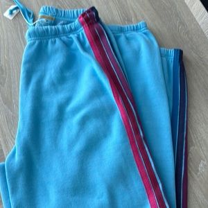 Aviator Nation nwt 5 stripe sky blue sweatpants